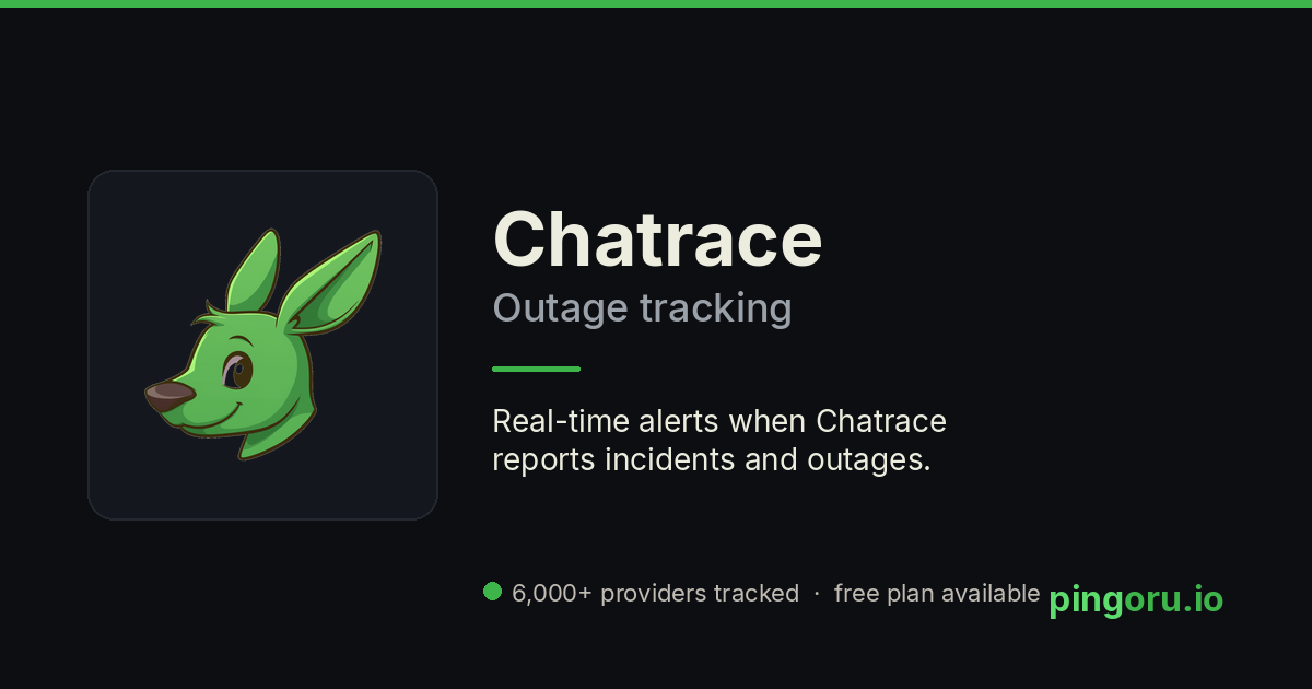 Is Chatrace Down? Outages, Status & Downtime — May 2026 · Pingoru